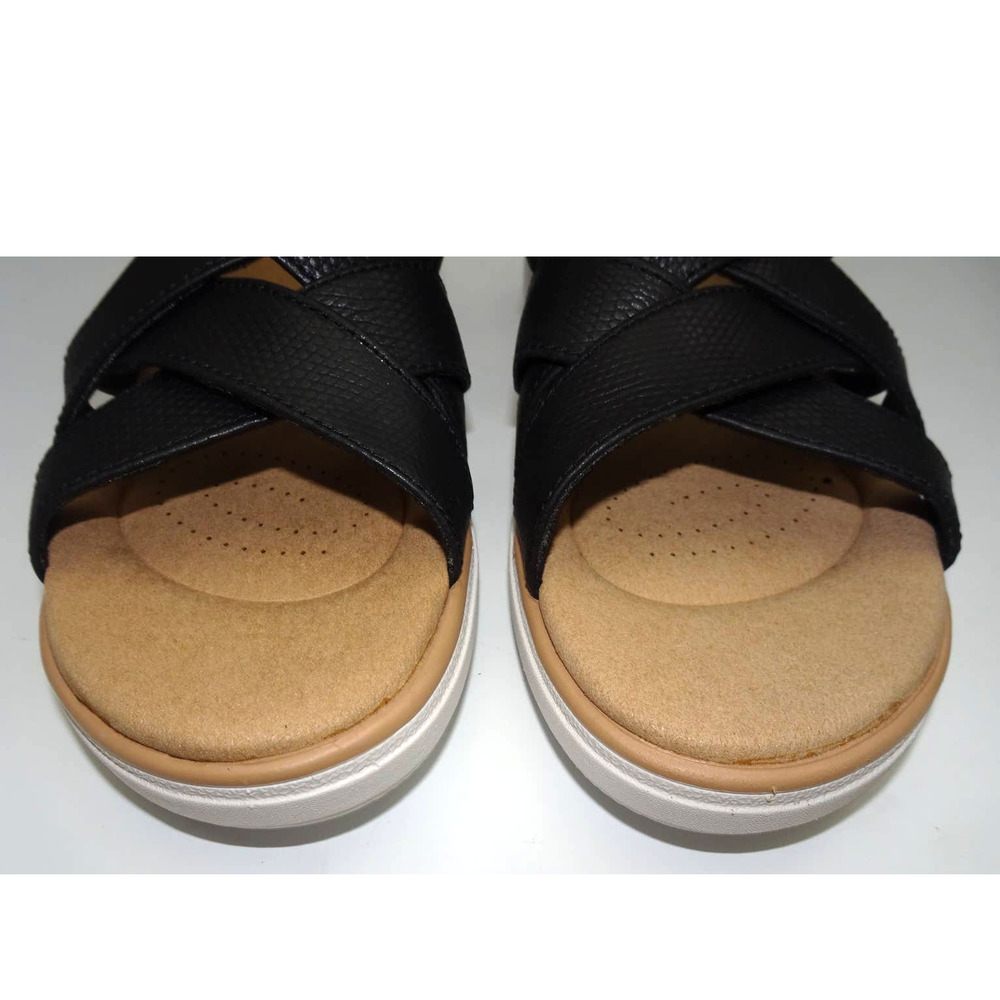 Clarks Jilian Spring Wedge Sandal, Black Leather, 9.5 - Picture 5 of 14